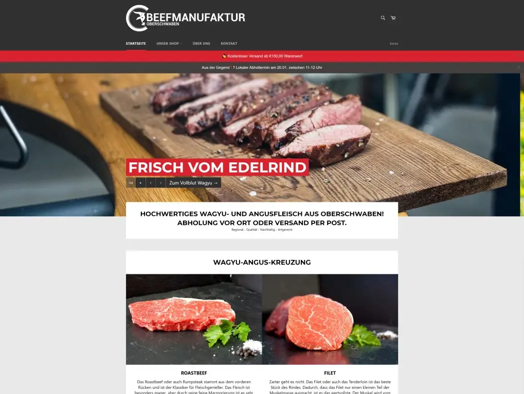 Beefmanufaktur Oberschwaben Online Shop